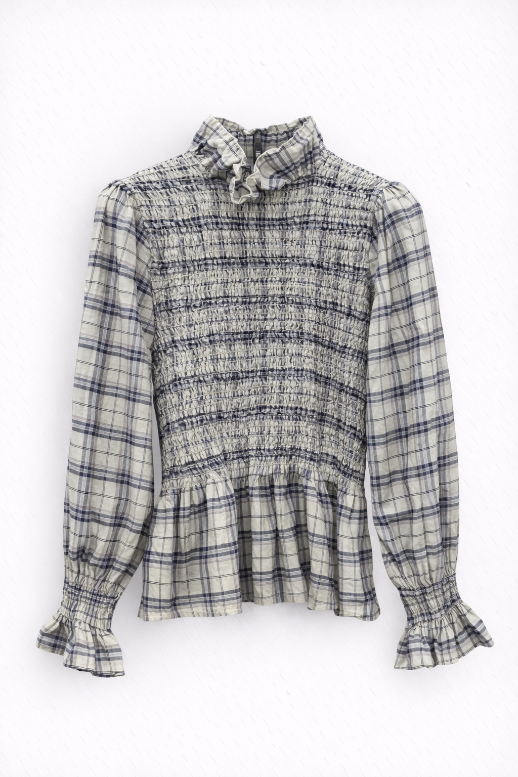 Camisa Amber Cuadros Azul y Beige