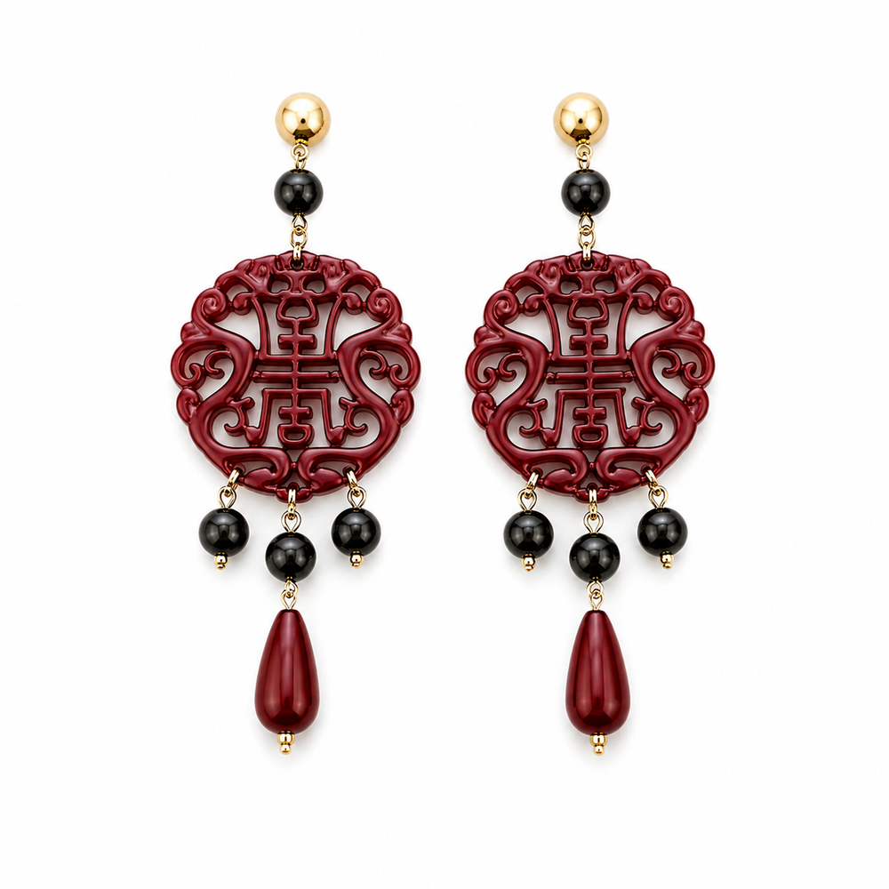 Pendientes Filigrana Burdeos