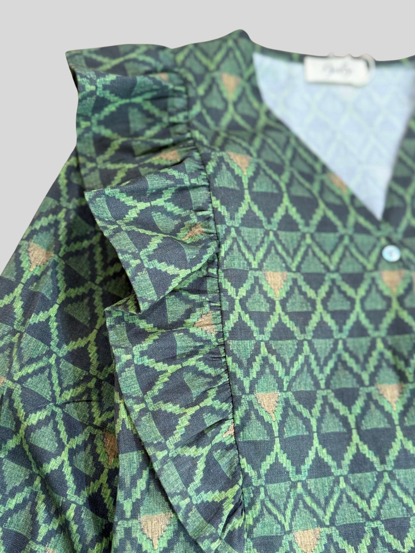 Camisa Bloom Verde y Gris