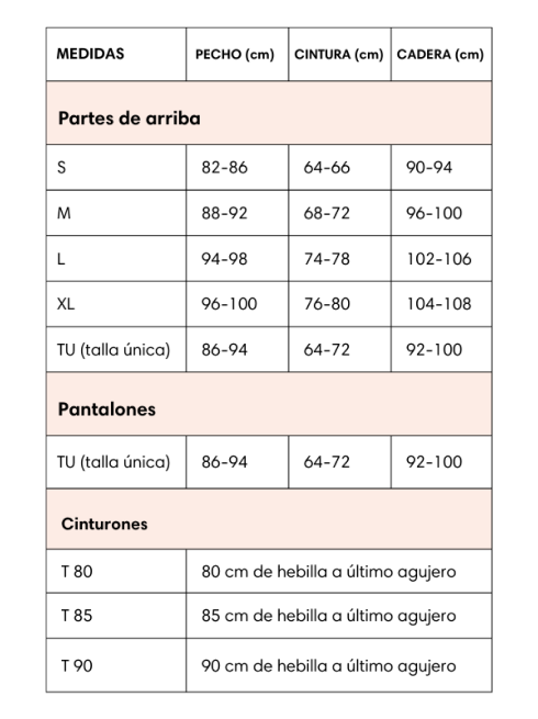Foto de guía de tallas