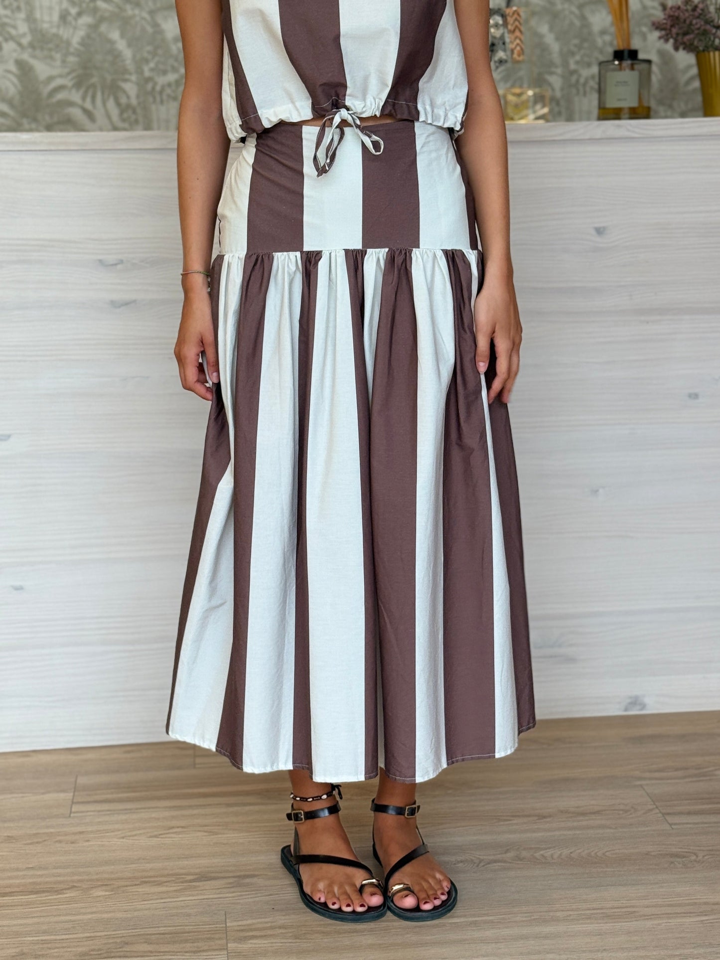 Total Look Tanzania Rayas Marrón