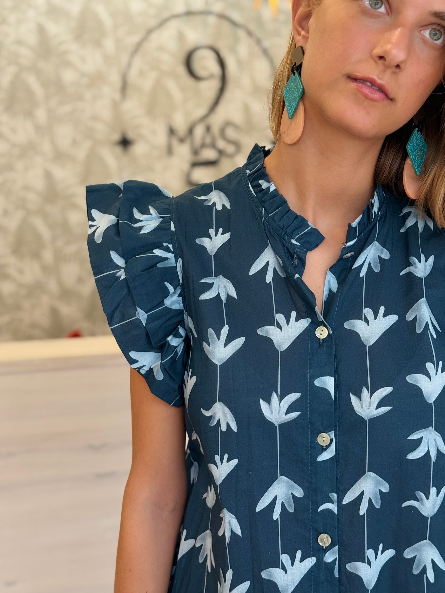 Vestido Mallorca Huella Azul Marino