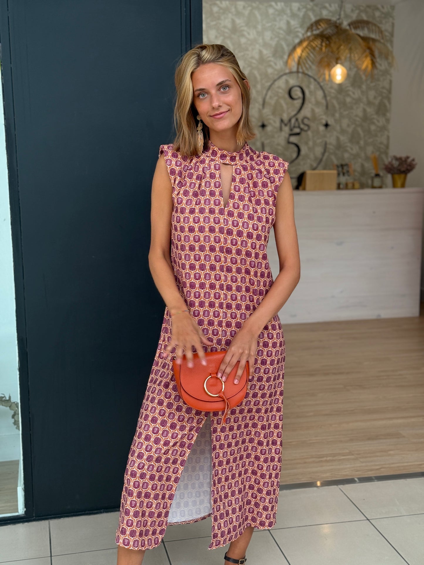 Vestido Java Uva y Naranja