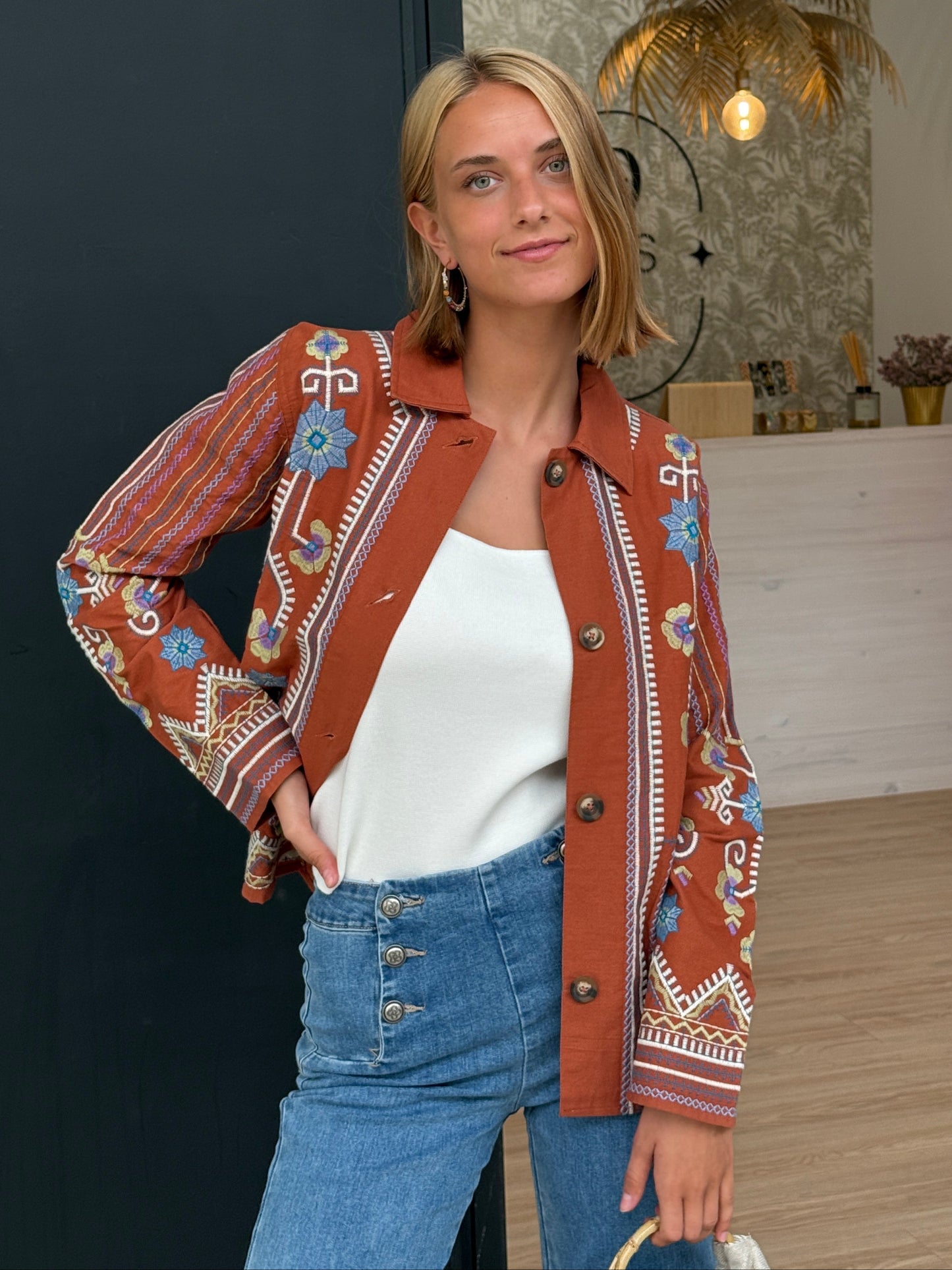Chaqueta Bordada India