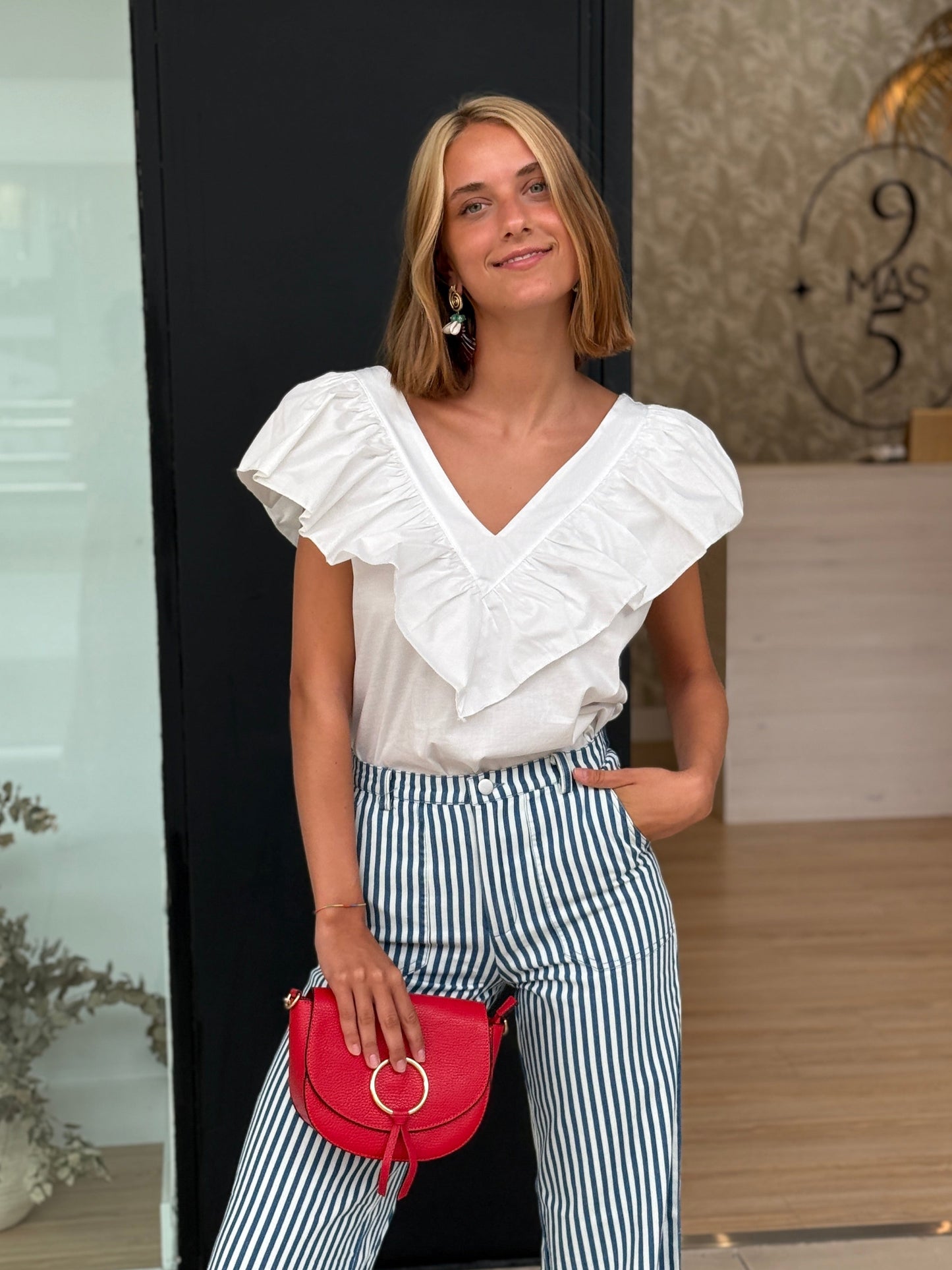 Camisa Volante Maxi Blanca