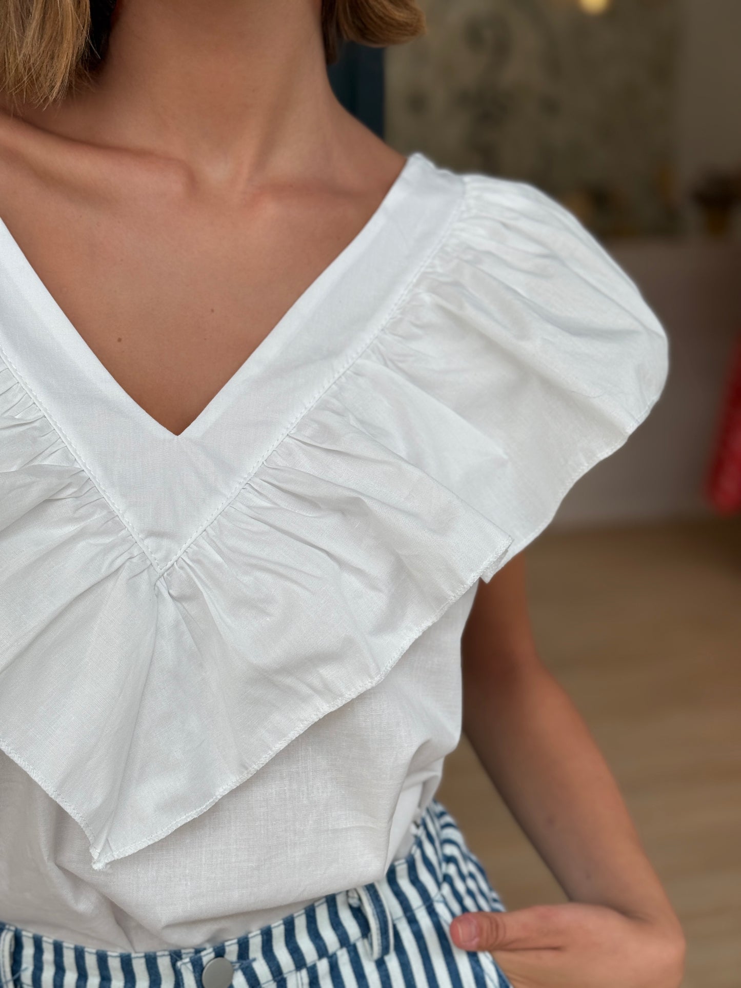 Camisa Volante Maxi Blanca