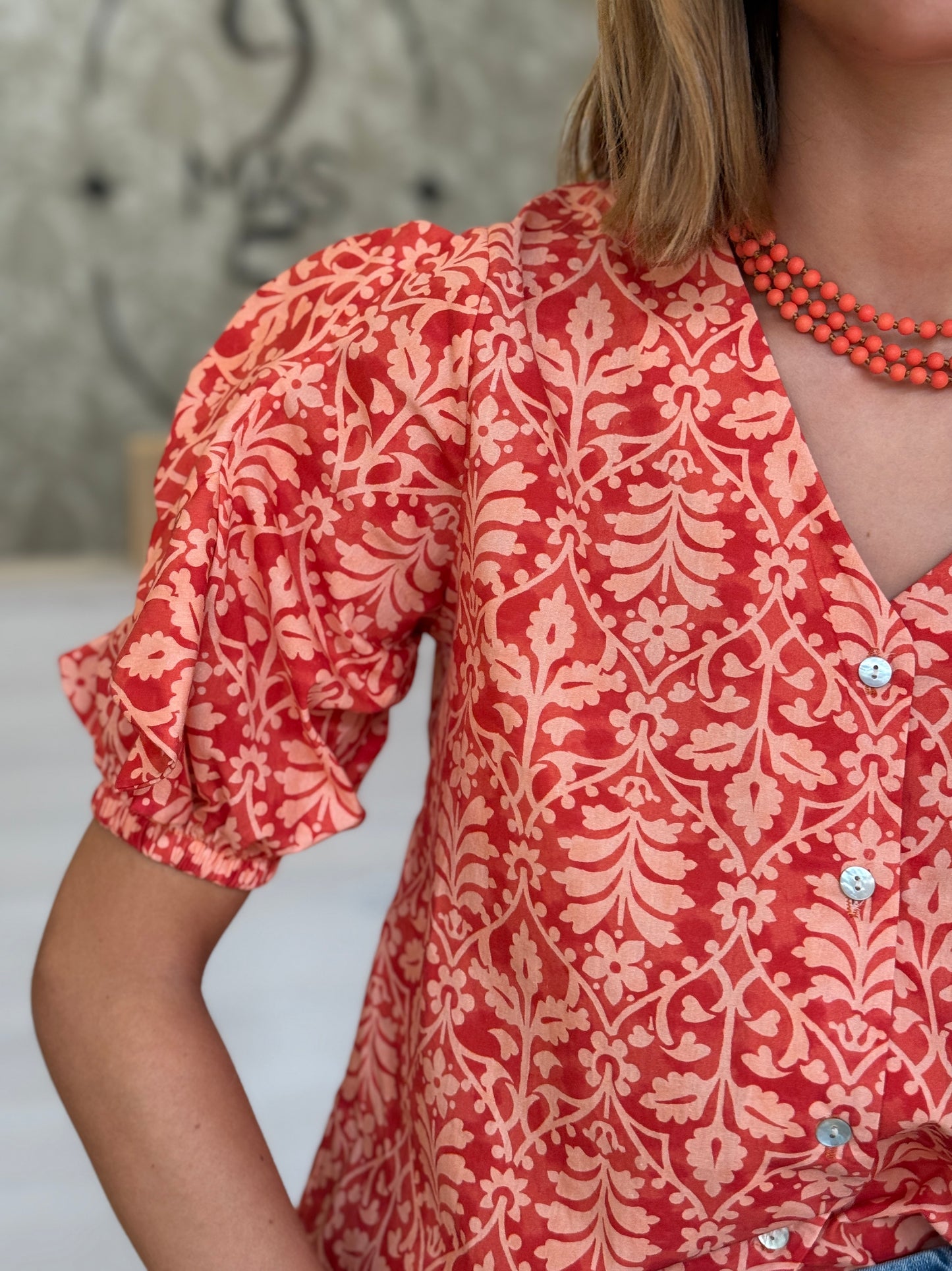 Camisa Naranja MC Volantes