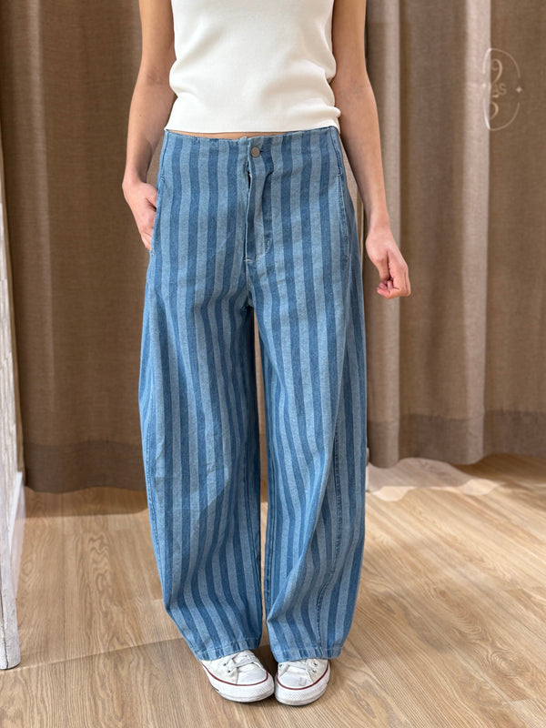 Pantalón Baloon Rayas Vaqueras