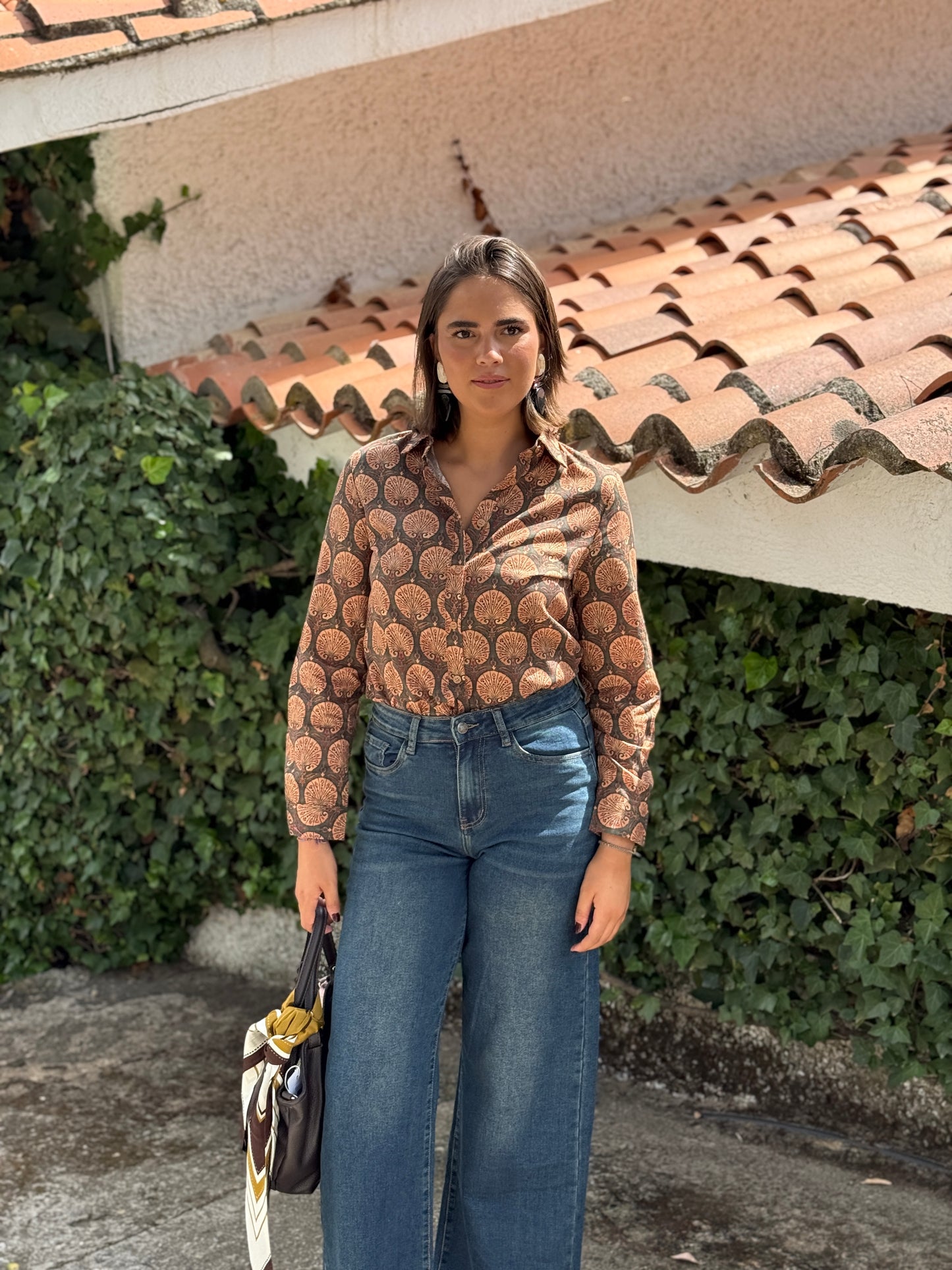 Pantalón Wide Leg Flecos