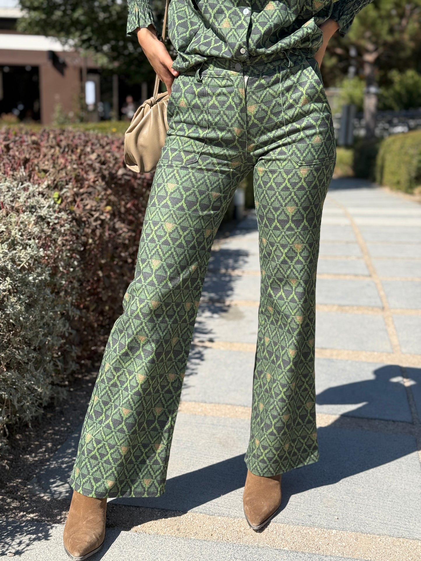 Pantalón Bloom Verde y Gris