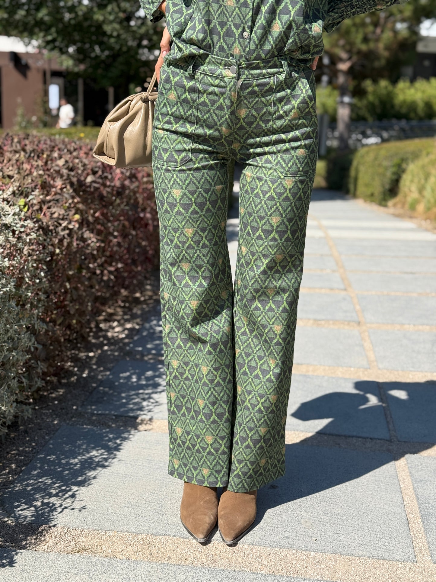 Pantalón Bloom Verde y Gris