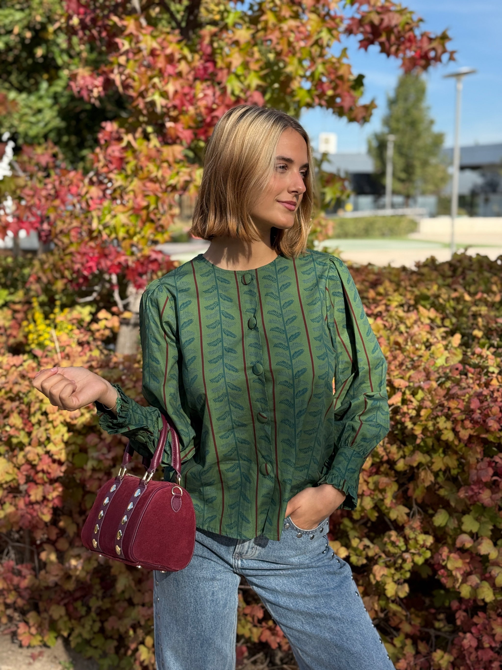 Camisa Nayla Verde y Azul