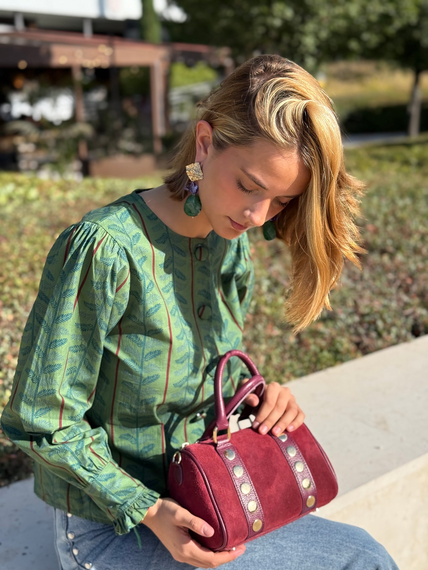 Camisa Nayla Verde y Azul