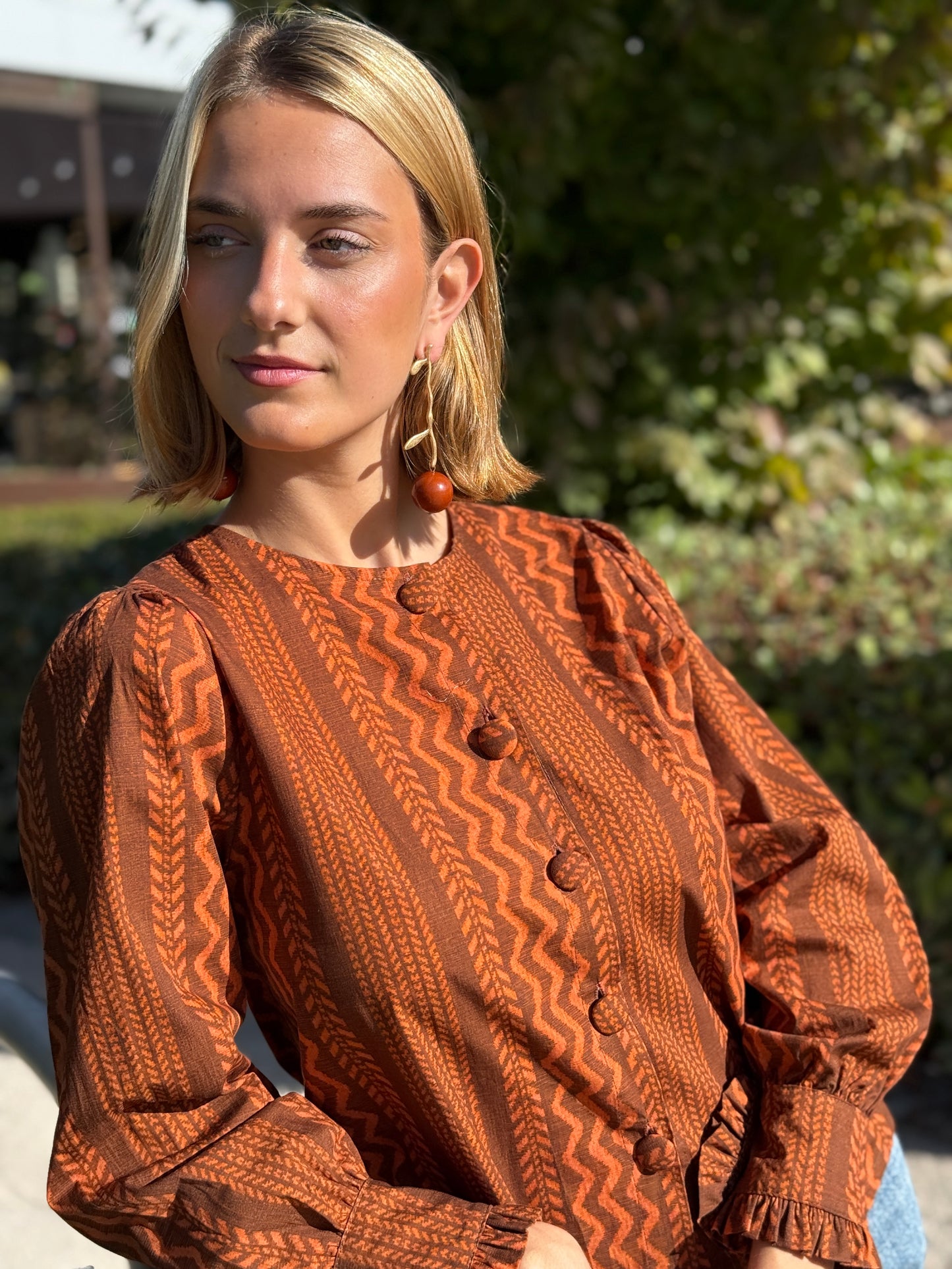 Pendientes Rama Bola Teja