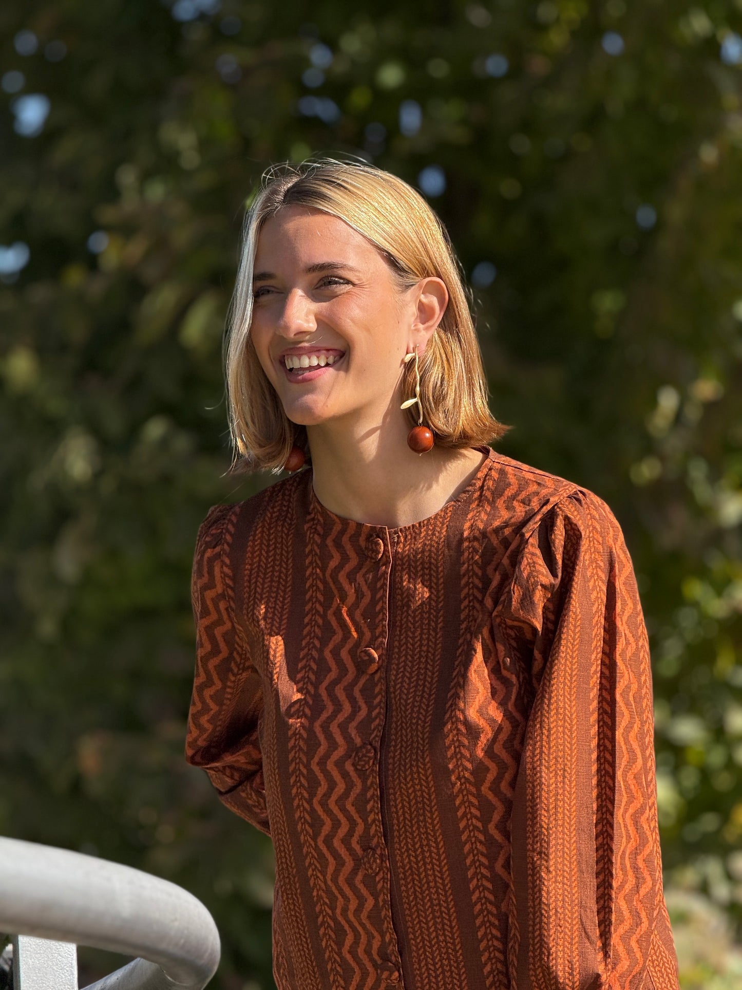 Camisa Nayla Marrón y Naranja