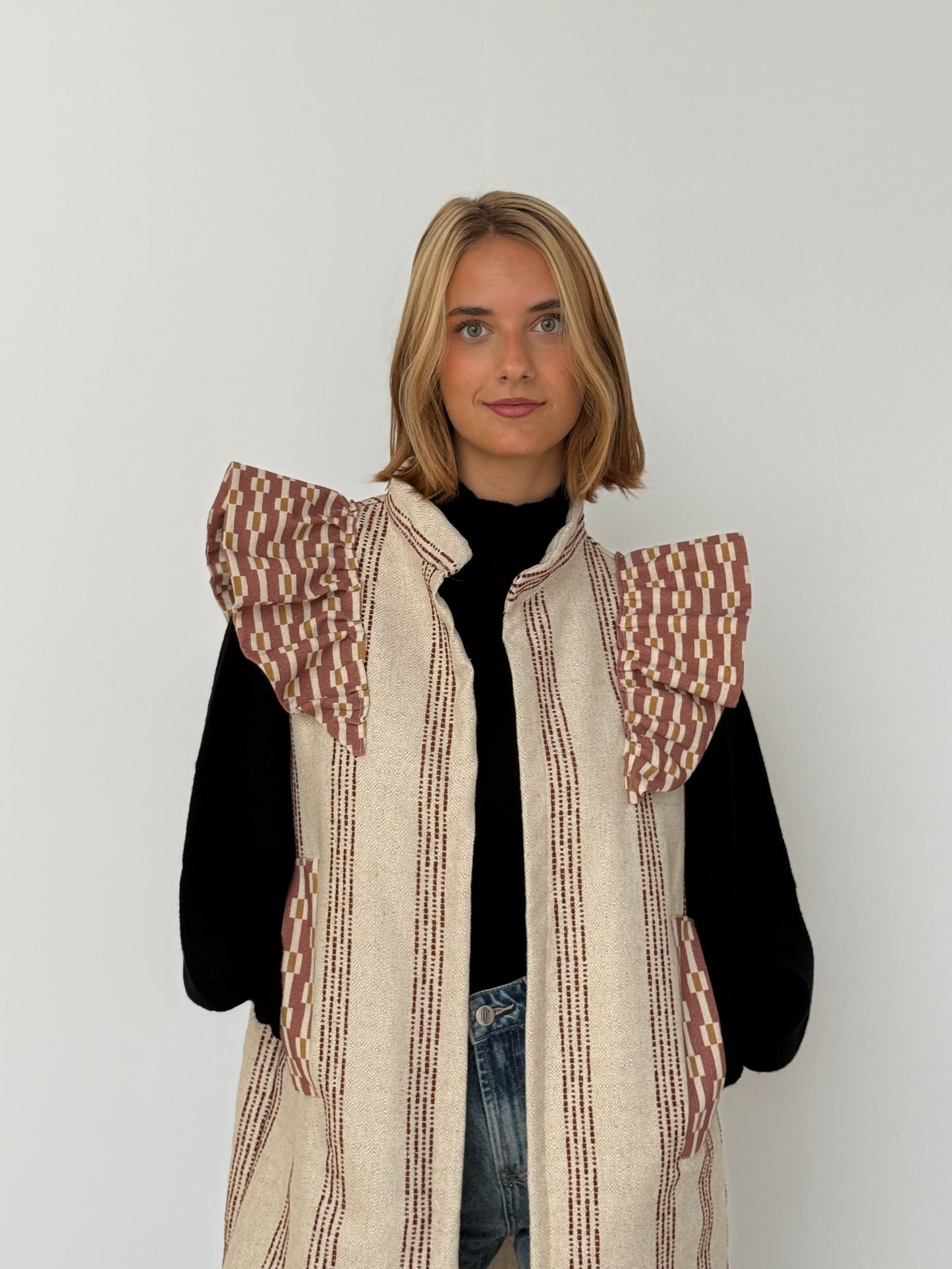 9MÁS5 Green and Rustic Beige Vest