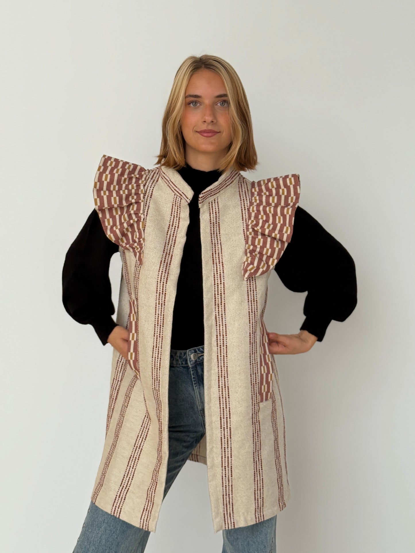 9MÁS5 Green and Rustic Beige Vest