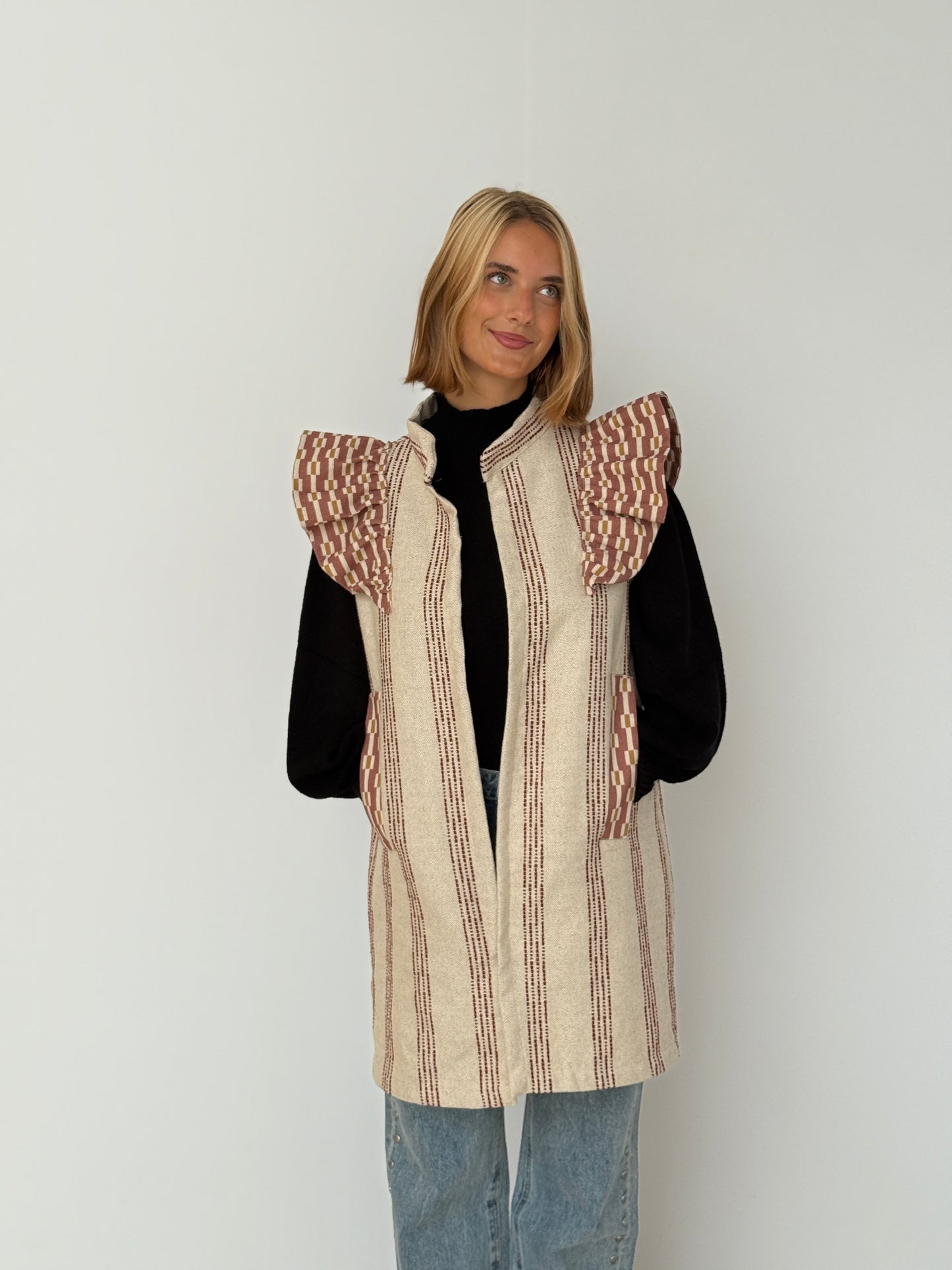 9MÁS5 Green and Rustic Beige Vest