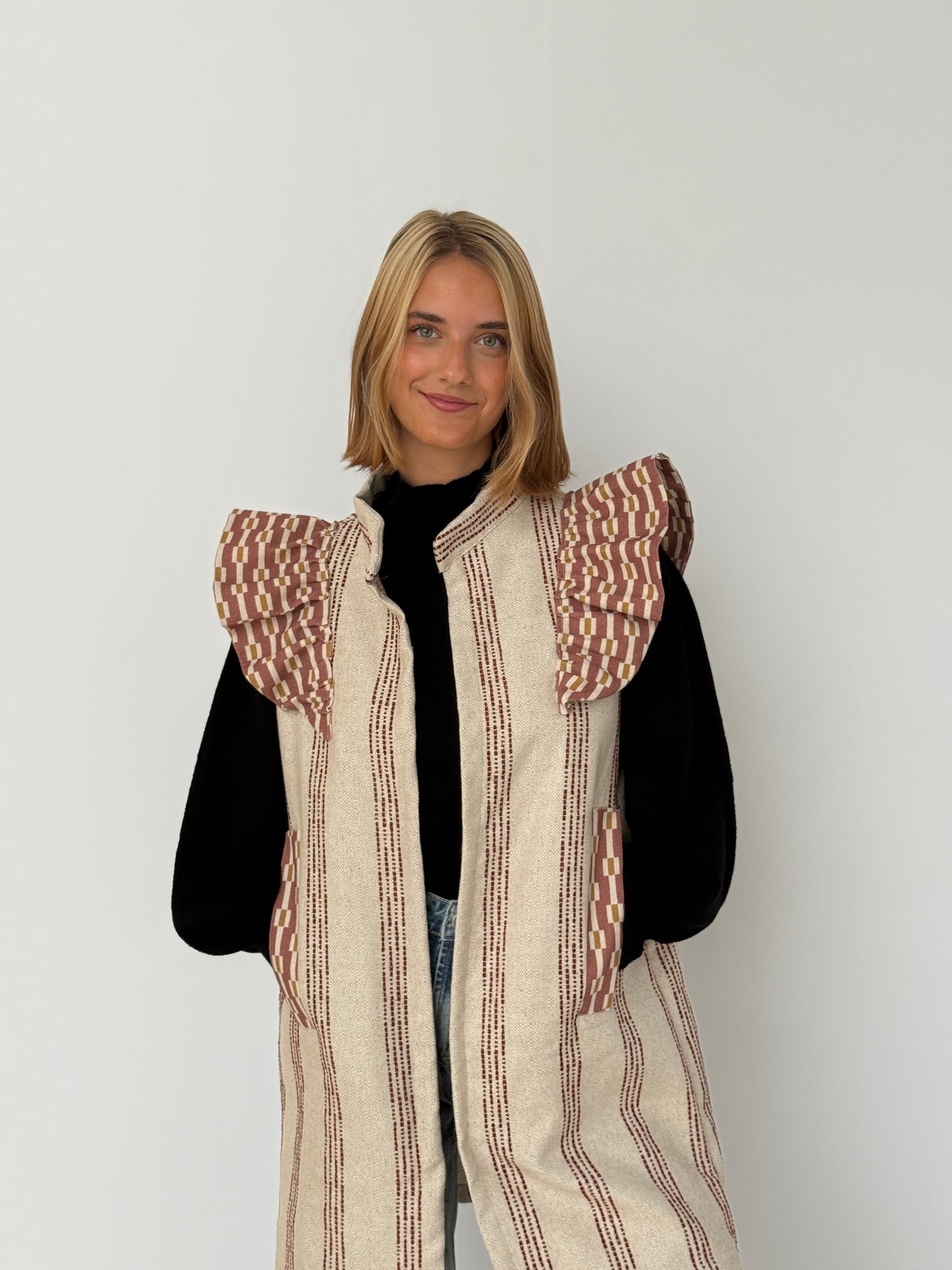 9MÁS5 Green and Rustic Beige Vest