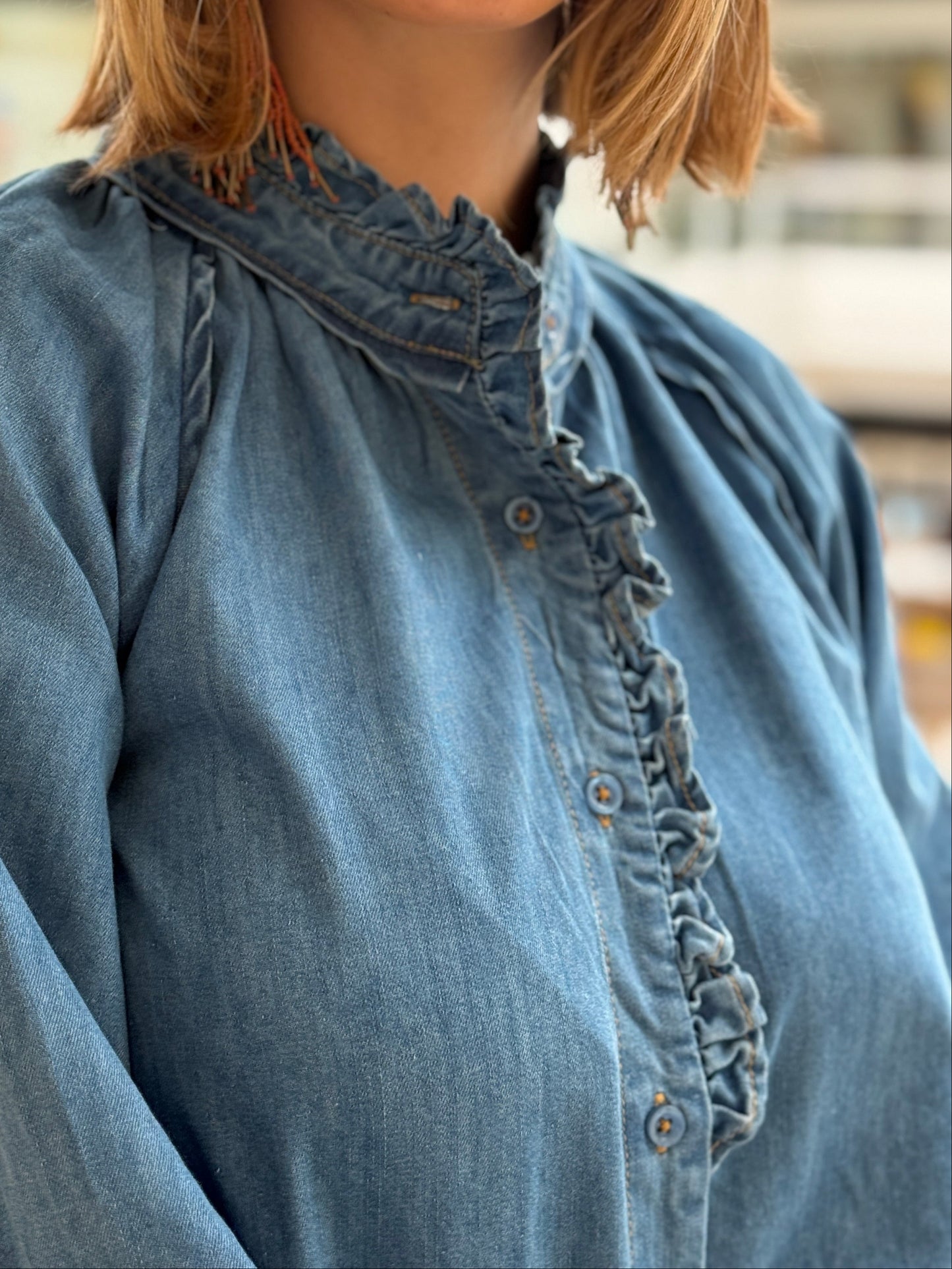 Camisa Vaquera Volante