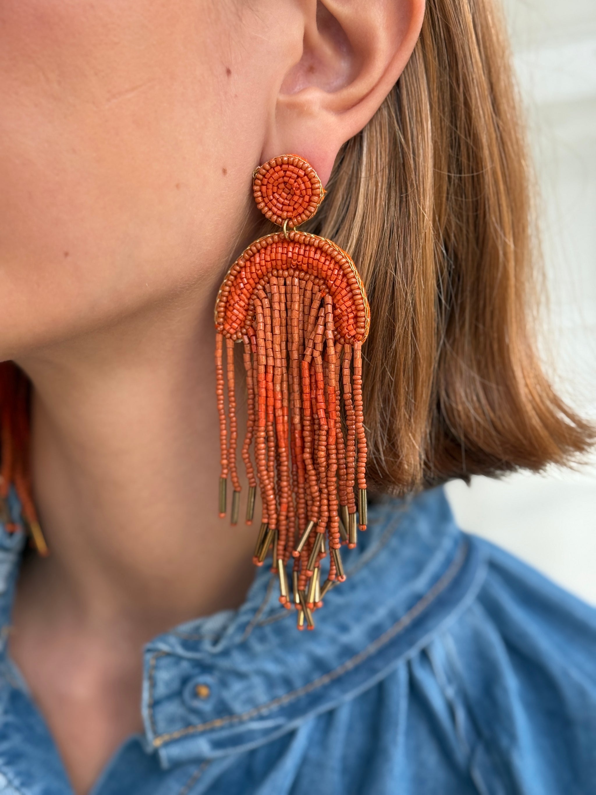 Pendientes Lentejuelas Naranjas