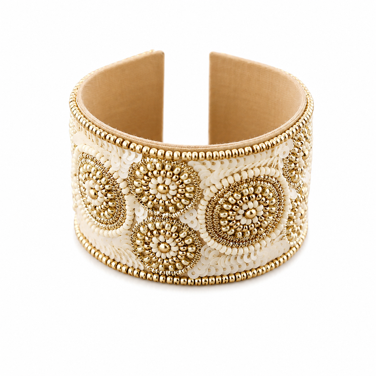 Brazalete Abalorios Beige