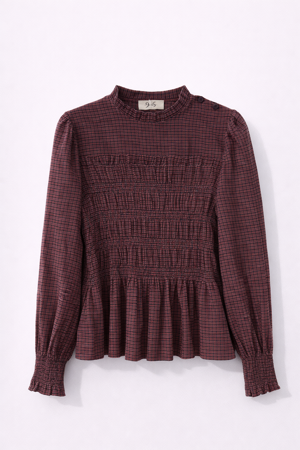 Camisa Amber Cuadros Vichy Burdeos