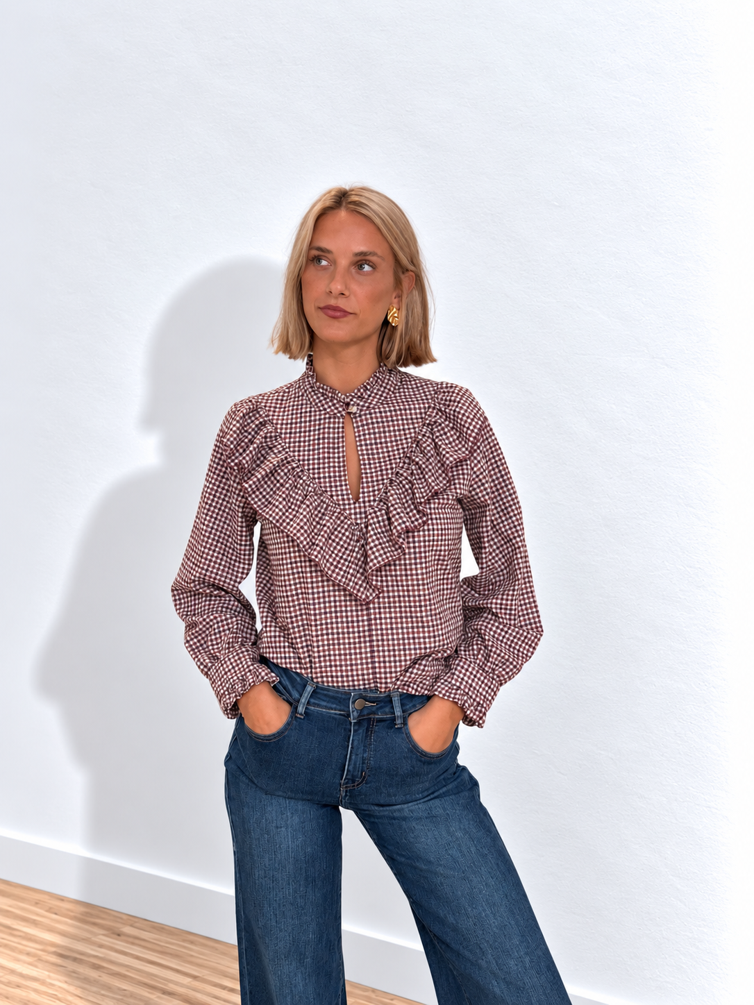 Camisa Vichy Burdeos