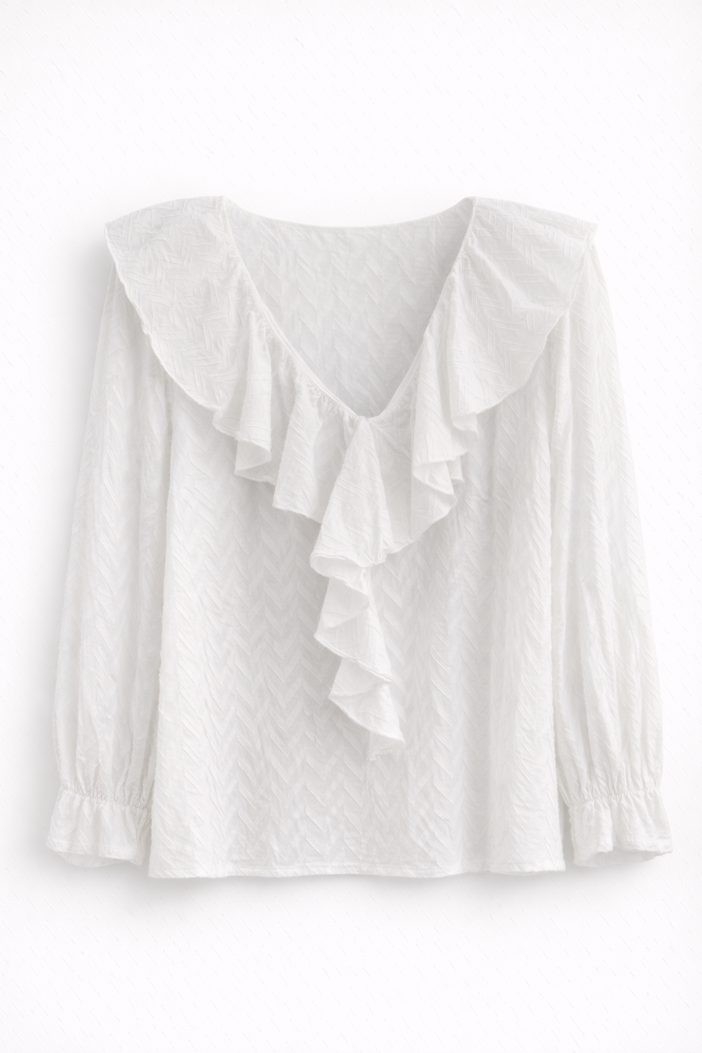 Camisa Blanca Volantes Textura