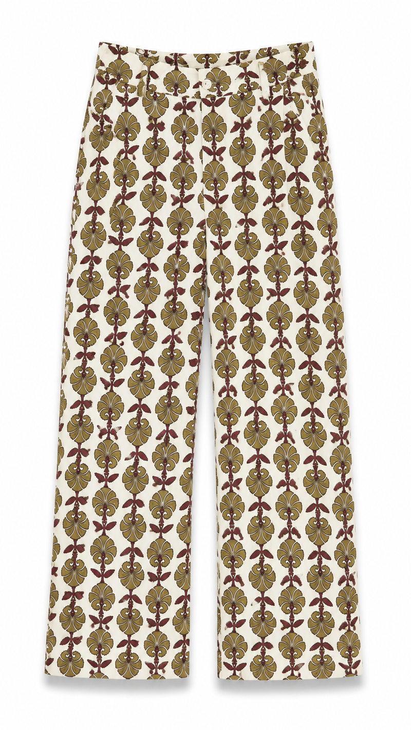 Pantalón Simone Burdeos y Mostaza