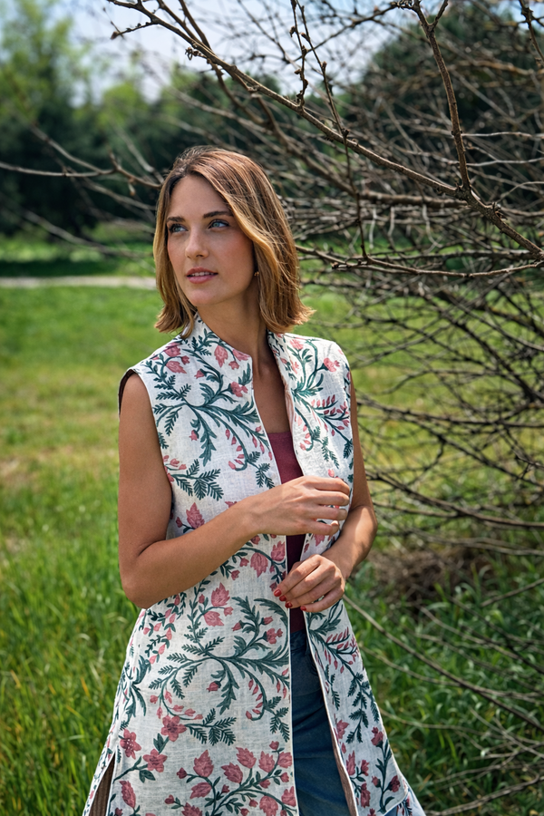 9MÁS5 Green and Rustic Beige Vest