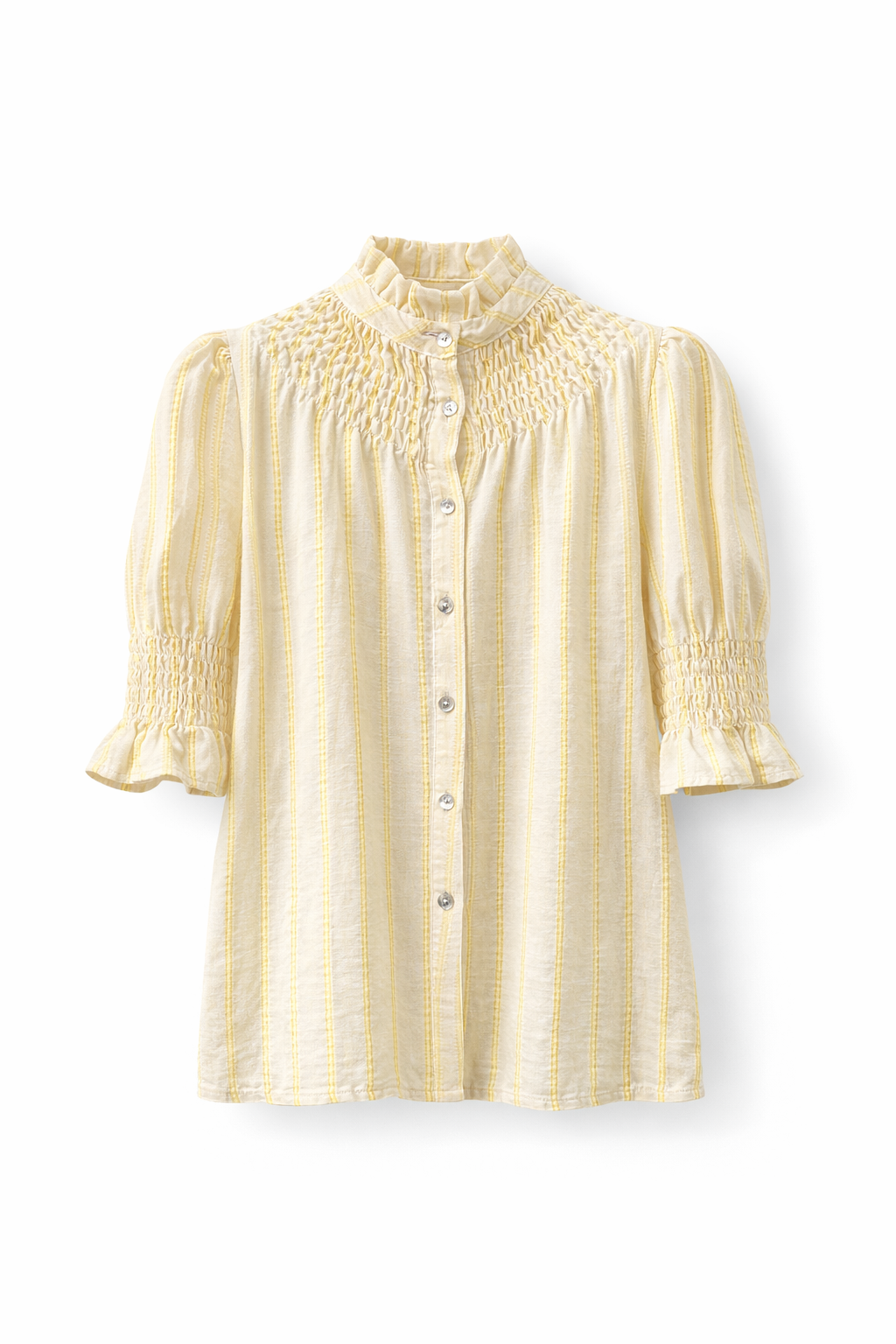 Camisa Saint Remy Efecto Lino Amarilla