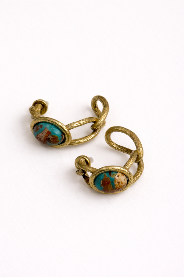 Pendientes Étnicos Piedra Turquesa