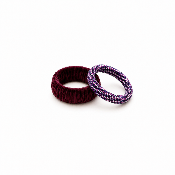 Pack Pulseras Terciopelo Burdeos