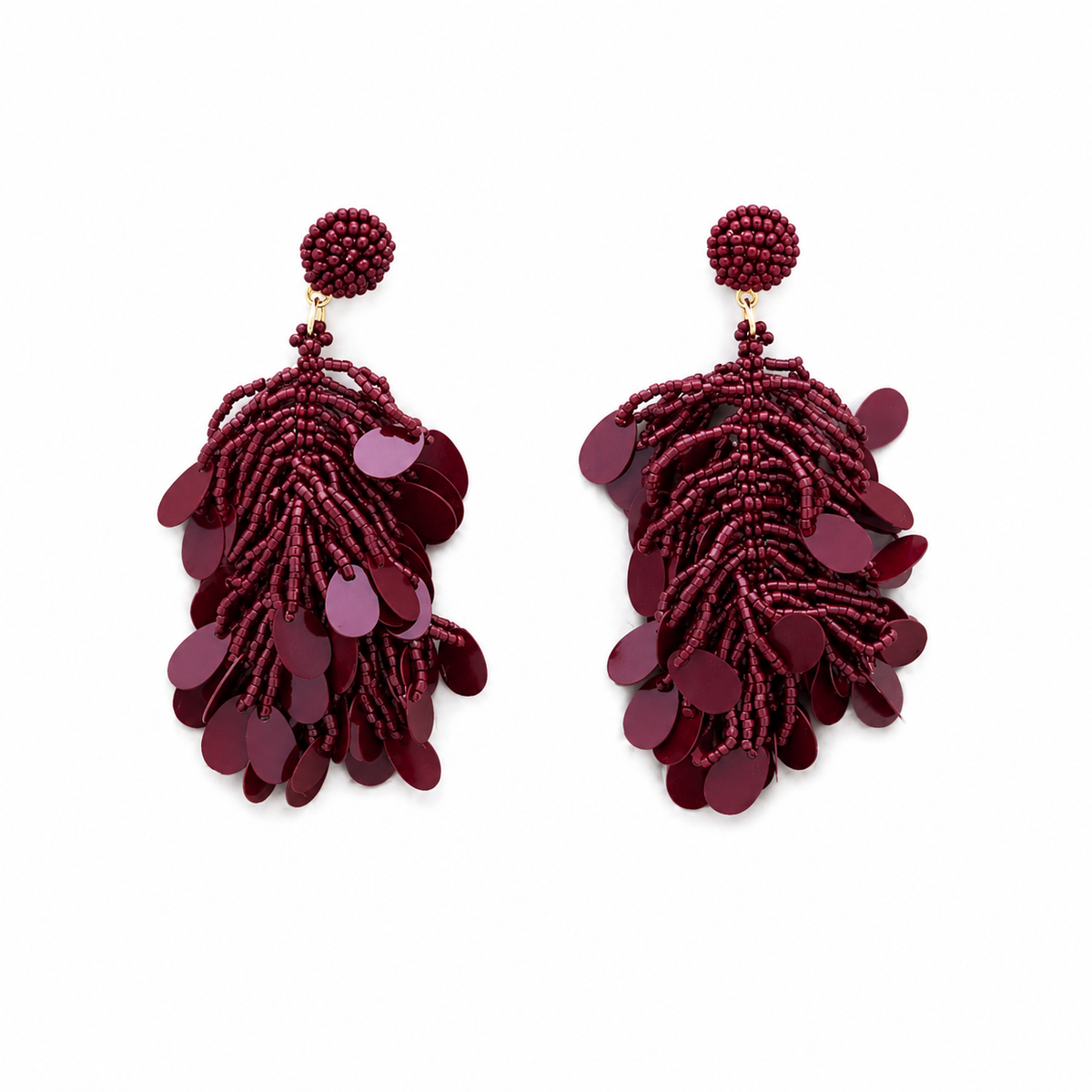 Pendientes Lentejuelas Burdeos