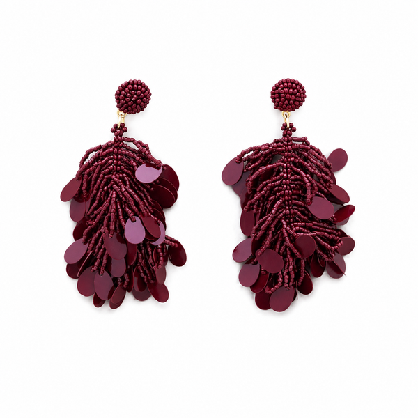 Pendientes Lentejuelas Burdeos