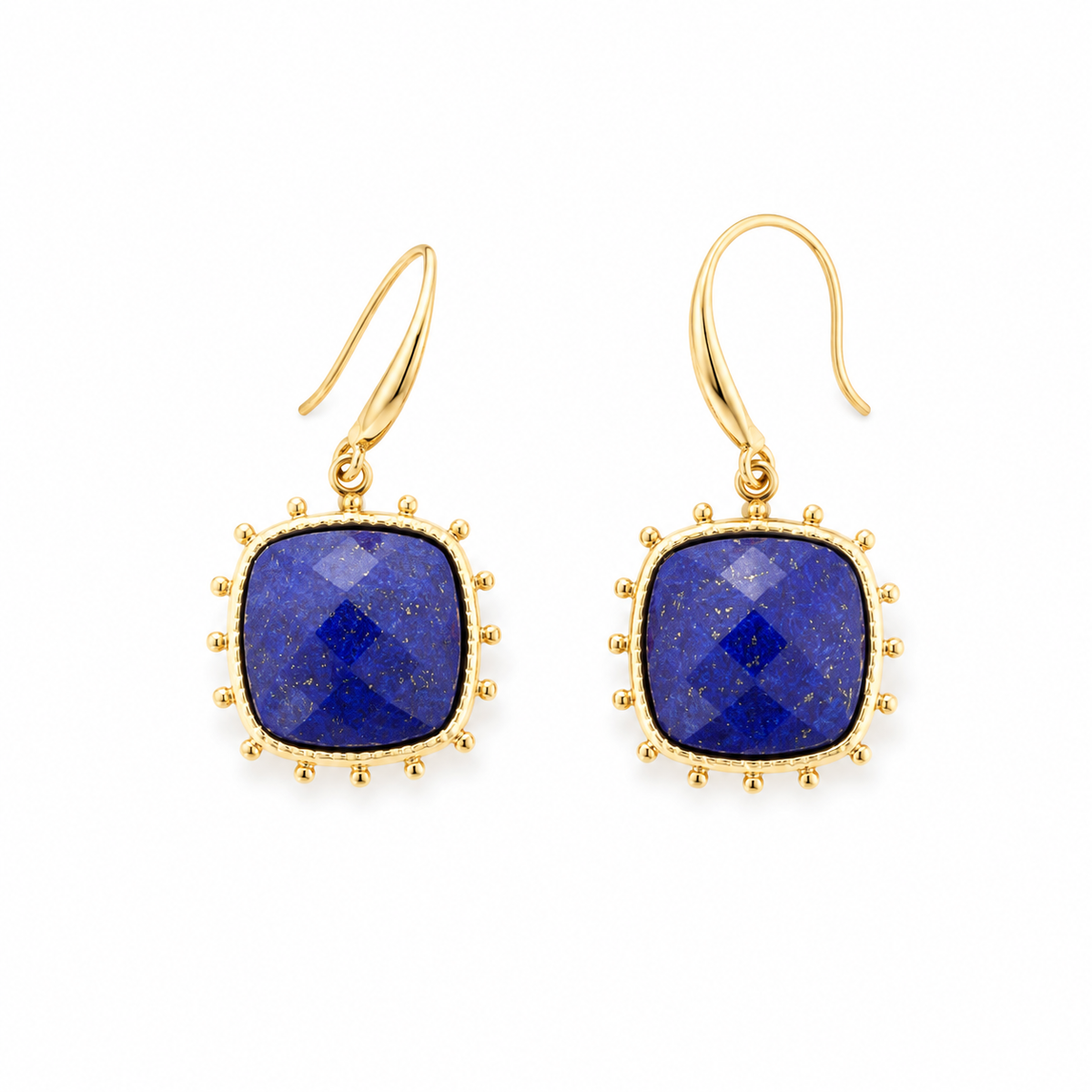 Pendientes Piedra Cuadrada Azul