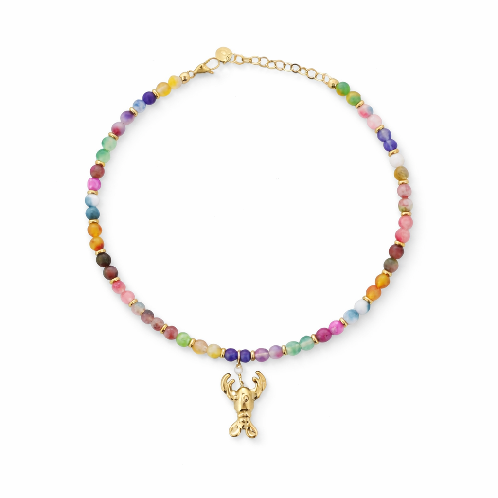 Gargantilla Piedras Multicolor Langosta