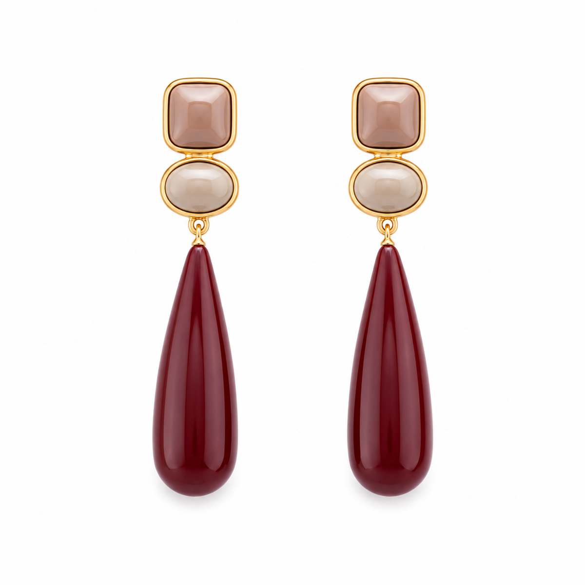 Pendientes Gota Burdeos