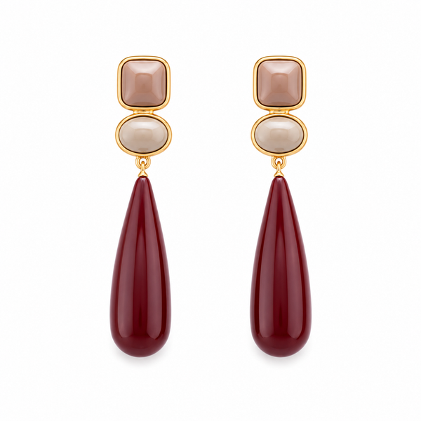 Pendientes Gota Burdeos