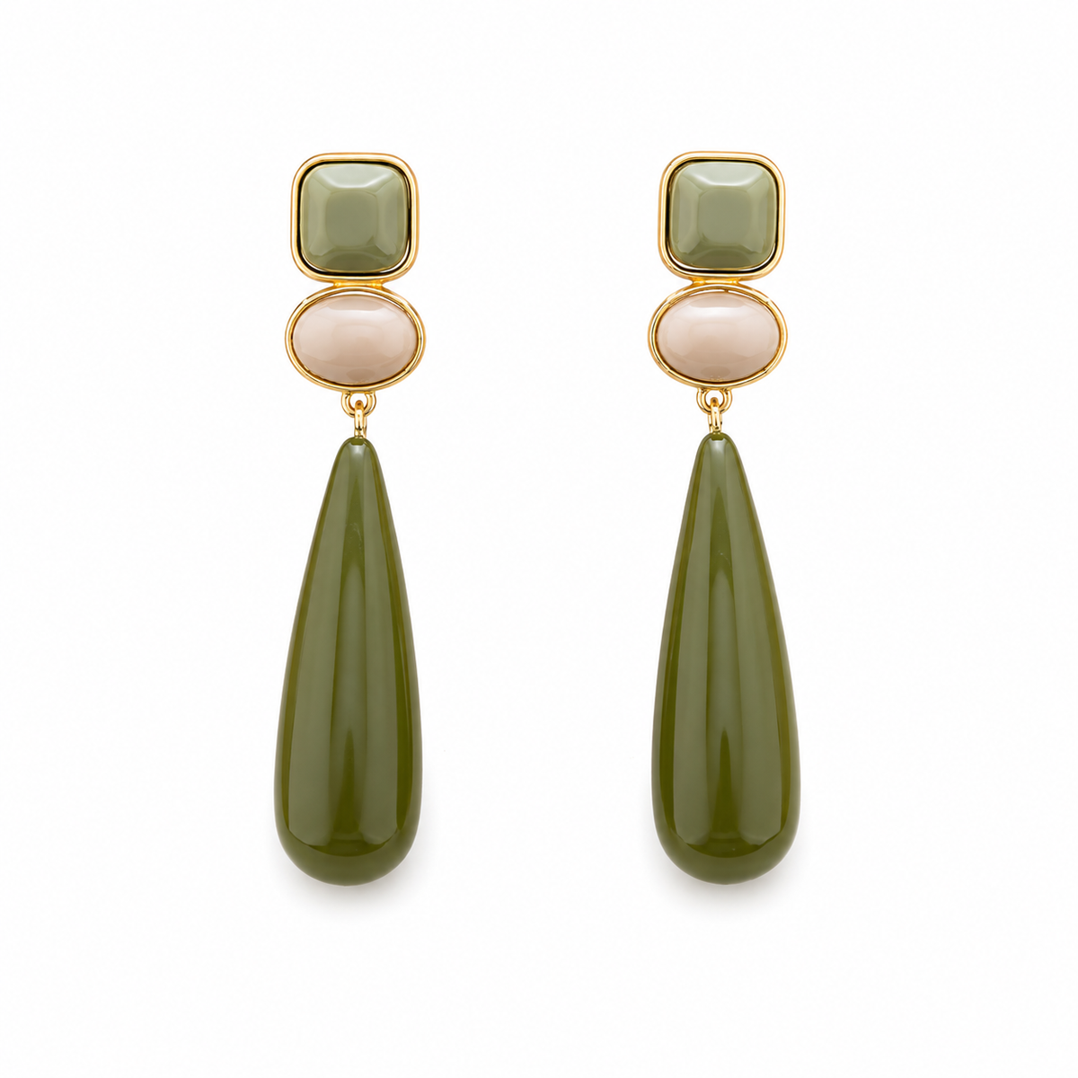 Pendientes Gota Verde