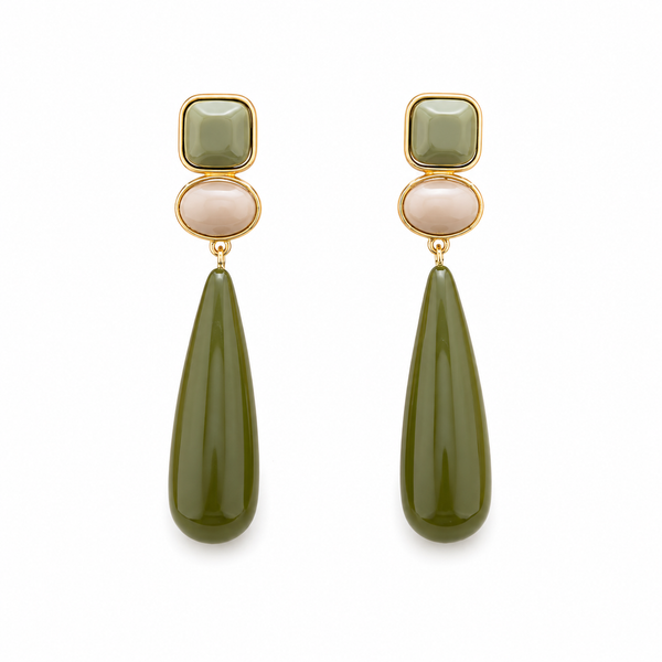 Pendientes Gota Verde