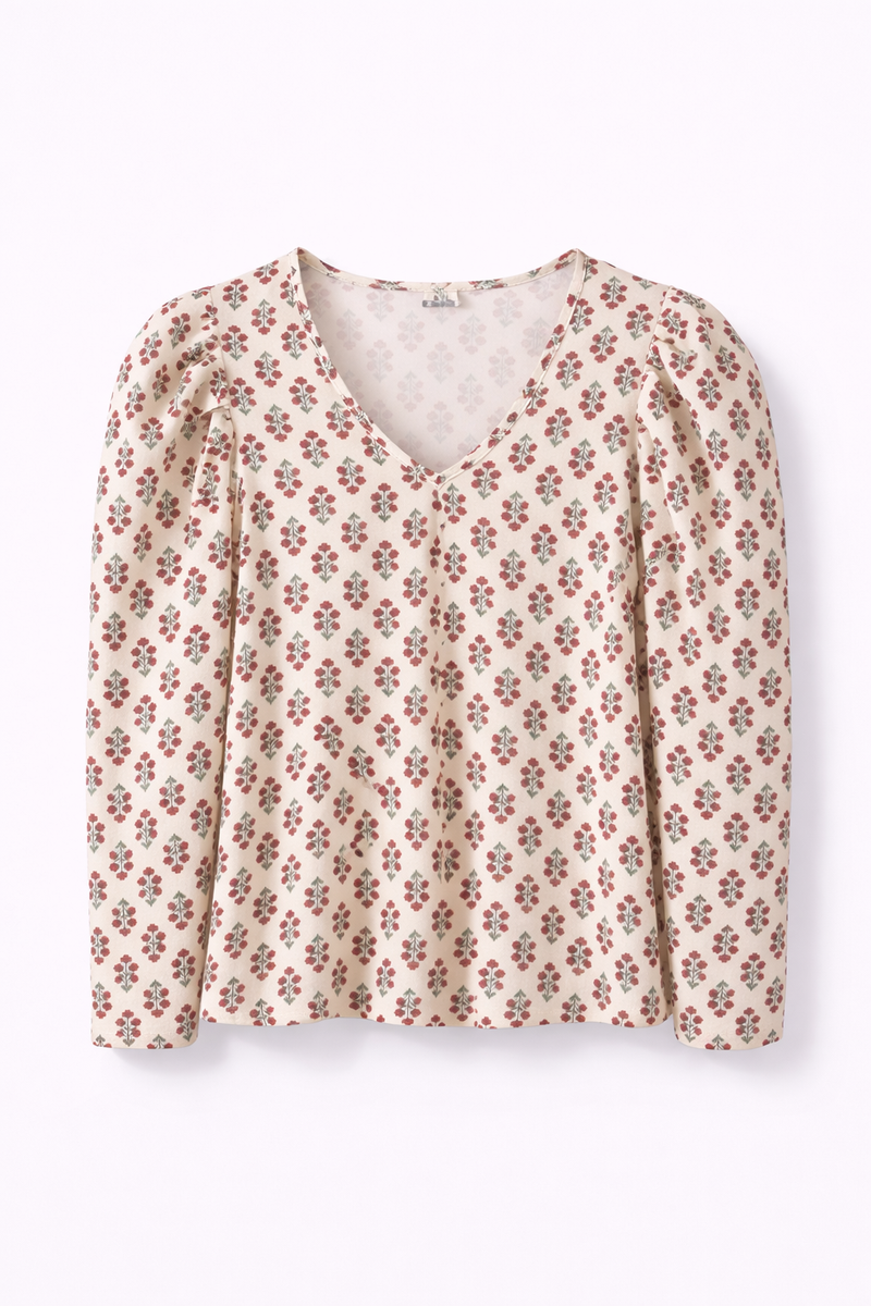 Camiseta Cezanne Flores Rojas