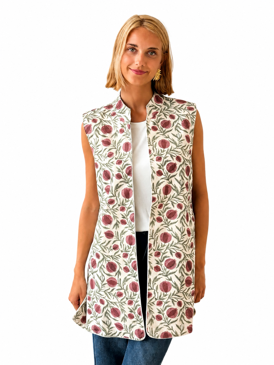 Chaleco Ginebra Reversible Granadas Rosa y Verde