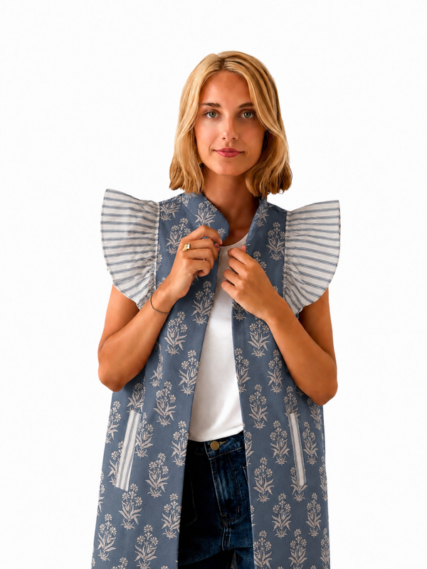 9MÁS5 Green and Rustic Beige Vest