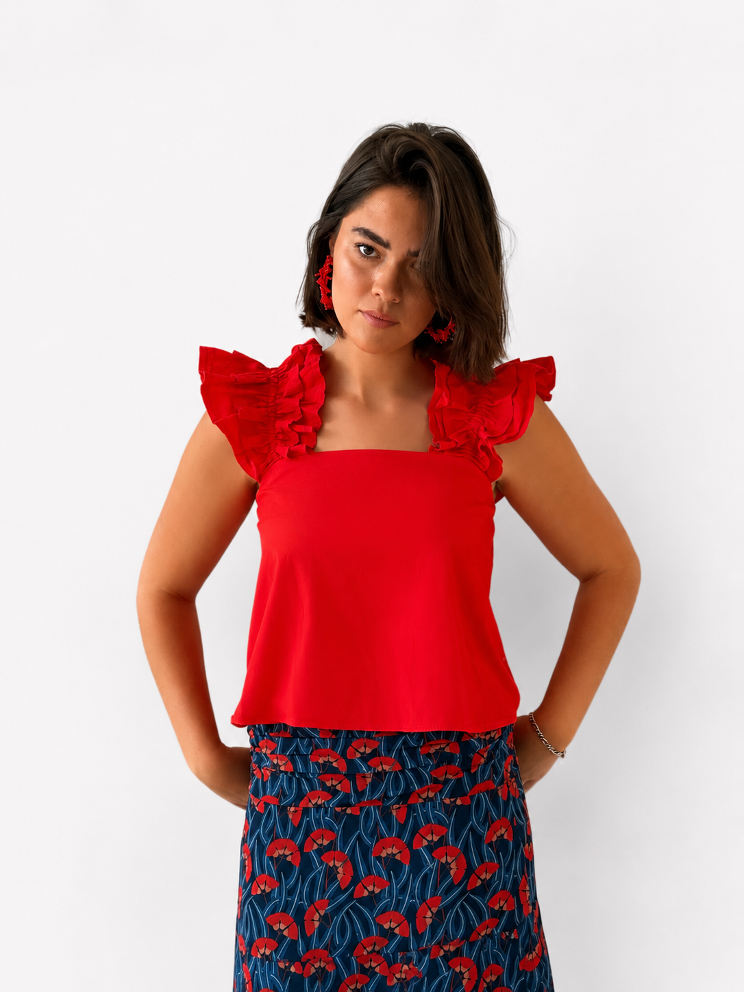 Top Algodón Tirantes Rojo