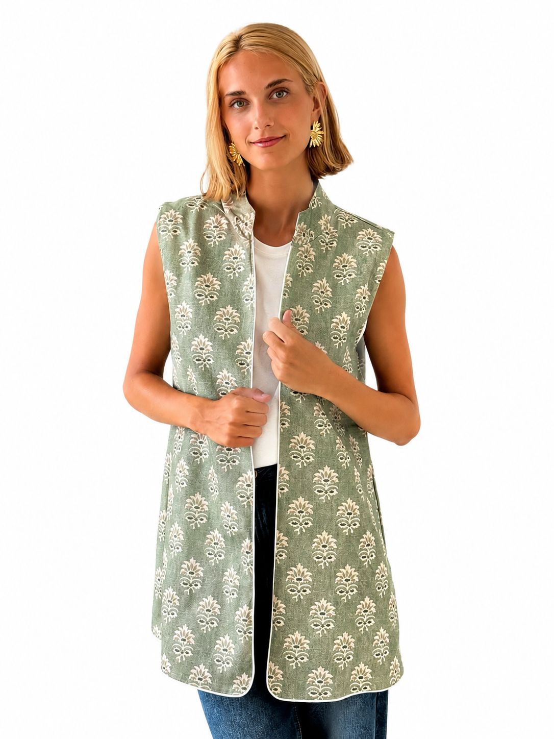Chaleco Ginebra Reversible Granadas Rosa y Verde