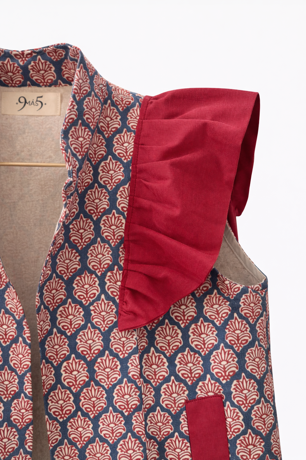 Chaleco 9MÁS5 Azul y Rojo