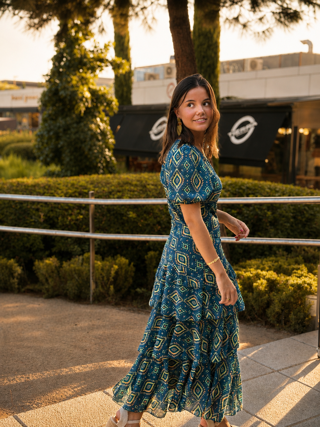 Vestido Positano Azul Pavo