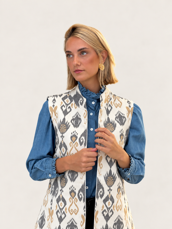 9MÁS5 Green and Rustic Beige Vest